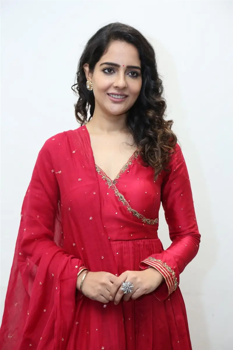 Malvi Malhotra in Red Dress